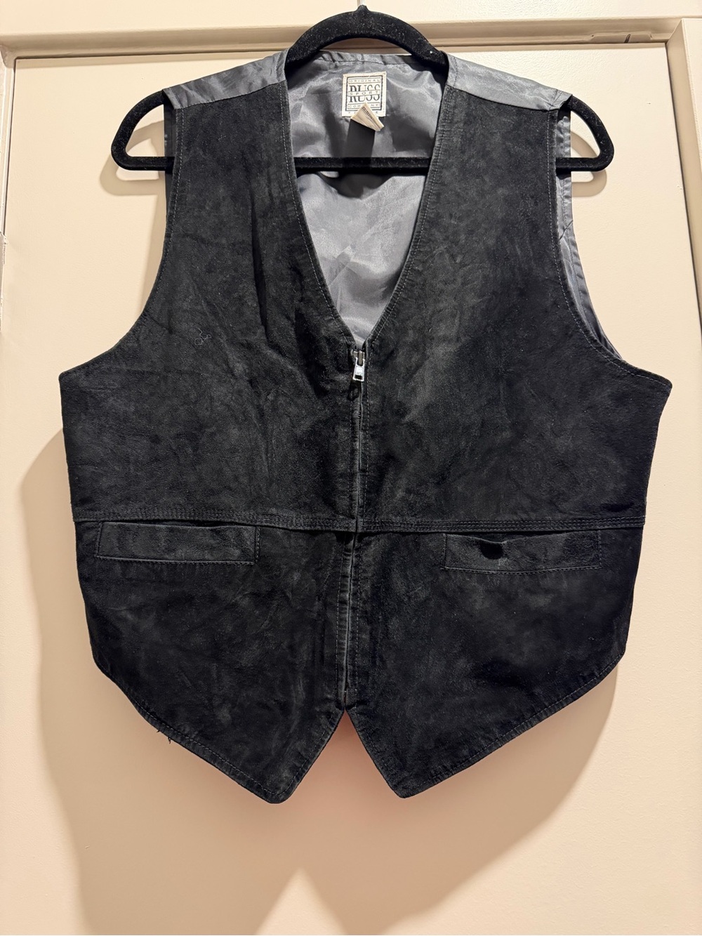 Russ Black Suede Zip-Front Vest